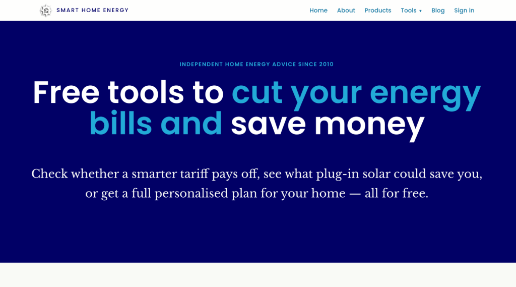 Smart Home Energy - home page